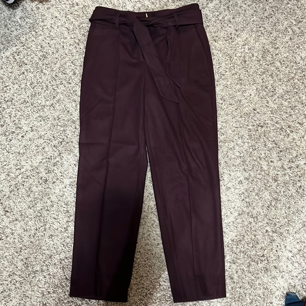 LOFT burgundy ankle dress pant
